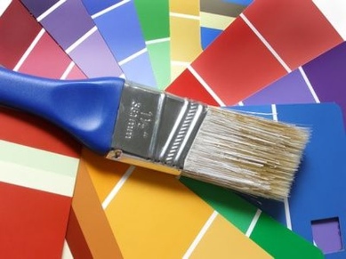 paint brush and swatches