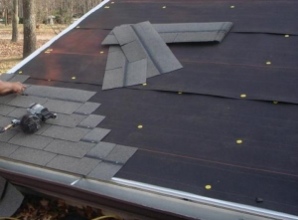 Tar paper on a roof